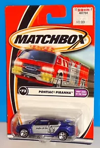 Matchbox 2002 Kids Cars Of The Year Series #73 Pontiac Piranha Blue & Silver - Picture 1 of 2