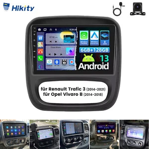 6+128G Android 13 Autoradio Für Opel Vivaro B Renault Trafic CarPlay GPS Navi BT - Bild 1 von 17