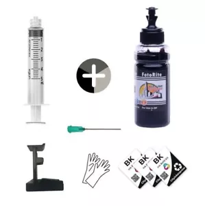 Kit Recharge d'encre Noir Haute Qualité pour Cartouches d'encre Imprimante HP 303 et HP 303XL - Photo 1/3