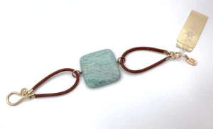 Nuevo RARO Sheila Fajl Cuero y Amazonita - Imagen 1 de 3