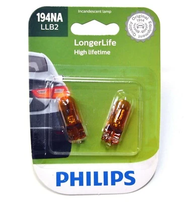 Philips LongerLife 194NA 4W Dos Bombillas Luz Marcadora Lateral Frontal Reemplazar Lámpara Ajuste Foto 1 de 4