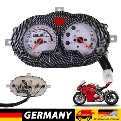 Speedometer in Carbon Look KM/H and MPH for China 4-Stroke Scooter Baotian Benzhou - Image 1 of 4