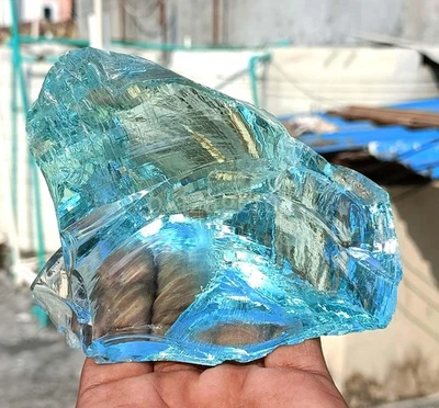 Piedra preciosa transparente áspera aguamarina natural sin cortar EGL 3000 quilates 116X 89MM " 5OSI Foto 1 de 4