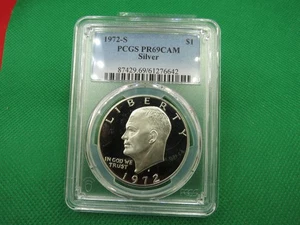 Dólar Ike Eisenhower 1972 S $1 plata prueba graduación profesional PR69DCAM - Imagen 1 de 5