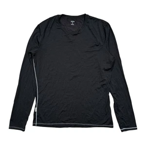Icebreaker Merino Wool Black Contrast Stitch Base Layer L/S T Shirt Mens XL - Bild 1 von 6