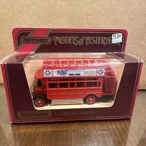 Matchbox Models of Yesteryear Y23 1922 Aecomnibus RAC New In Box Fast Shipping - Picture 1 of 9