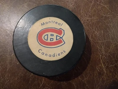 Montreal Canadiens 1970s RAWLINGS OFFICIAL SIZE PUCK  Made In Canada NHL - Image 1 of 4