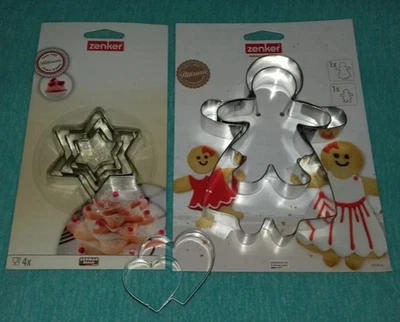 Zenker Birkmann Herzen Sterne Lebkuchen-Frau Keksausstecher Ausstechförmchen - Bild 1 von 4