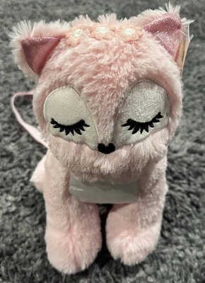 NEW Adorable Fox Stuffed Animal Bag Plush Purse Pink Crossbody Girls NWT - Image 1 of 4