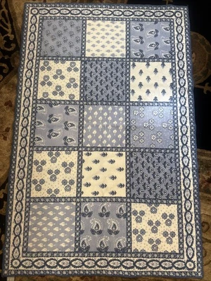 Serge Lesage фарфоровый синий белый акцент ковер дорожка Франция - Изображение 1 из 4