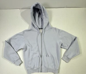 Brandy Melville Sudadera con Capucha Cremallera Púrpura Claro Forrada de Vellón Sudadera Recortada OS - Imagen 1 de 3