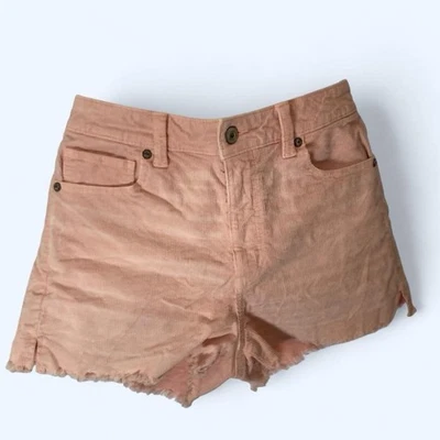 American Eagle Pink corduroy shorts with frayed hem #corduroyshorts 6 - Imagem 1 de 4