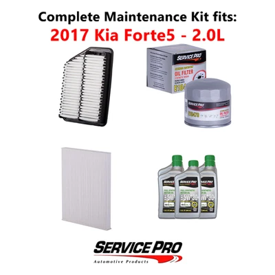 2017 Kia Forte5 2.0L Complete Oil, Air & Cabin Filter Kit (5W-30) Foto 1 de 4