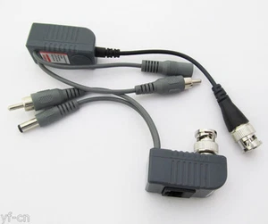 Cable transceptor de CCTV BNC Balun de alimentación de audio de video 2 piezas - Imagen 1 de 7