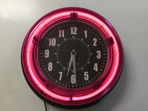 Sterling And Noble 11 inch Neon Pink Wall clock Tested Cover