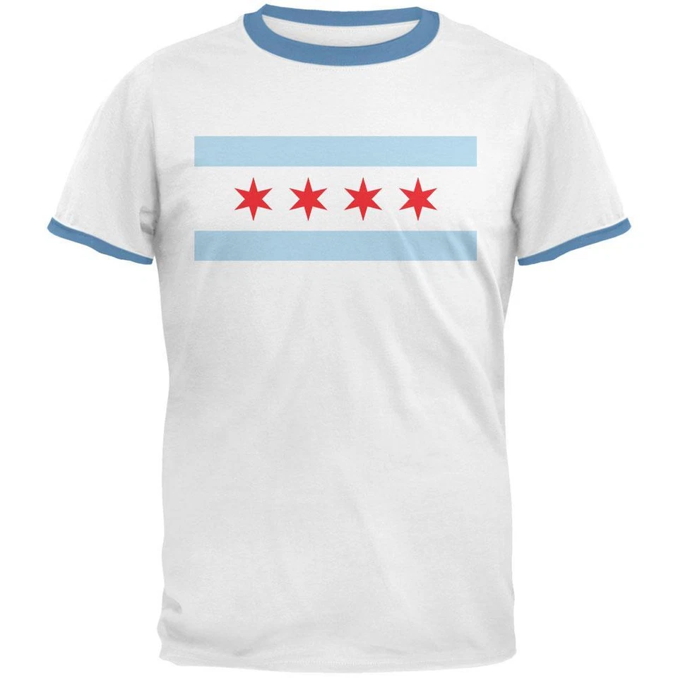 Мужская футболка City Flag Chicago Ringer - Изображение 1 из 1