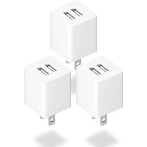 Dual Port USB Fast Home Wall Charger Block 5V 2.1A Power Adapter For iPhone iPod - Picture 1 of 13