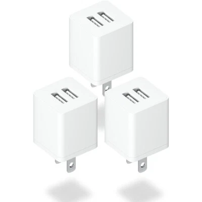 Dual Port USB Fast Home Wall Charger Block 5V 2.1A Power Adapter For iPhone iPod - Image 1 of 4