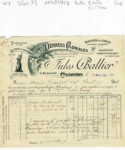 Dépt 73 - Chambéry 13 Rue Sommeiller - Belle Entête d'un Commerce du 11/08/1909 - Picture 1 of 1