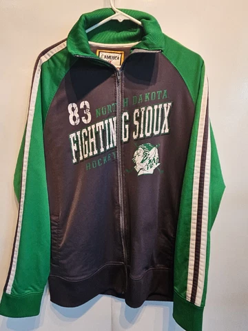 Vintage UND North Dakota Fighting Sioux NCAA Track Warmup Jacket Mens XL Cover