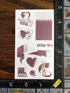 EQUIPO QATAR, CATAR, TATUAJES TEMPORALES DE UNA HOJA HERMOSO DISEÑO #COPA DEL MUNDO31 - Imagen 1 de 2