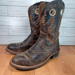 Ariat Boots Womens 8.5B Heritage Roughstock Western Rodeo Brown Orange Rancher - Picture 1 of 23