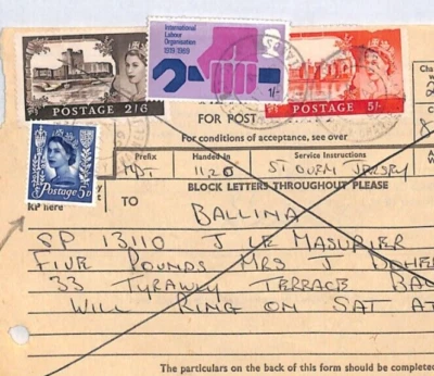 GB QEII CHANNEL ISLANDS Jersey 5d *REGIONAL* Telegrasph Form CASTLE COMMEM YD137 - Image 1 of 4