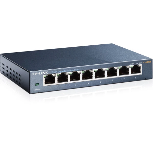 SWITCH 8 PORTE RJ45 LAN ETHERNET GIGABIT TP-LINK TL-SG108 10/100/1000 RISP ENERG - Immagine 1 di 1