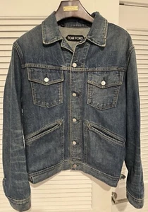 Tom Ford Men’s Denim Trucker Jean Jacket Blue Stonewash Size Large $2,400 - Picture 1 of 2