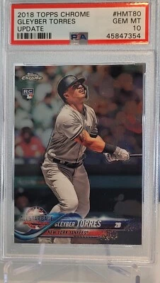 2018 Topps Chrome Update Gleyber Torres #HMT80 RC Rookie PSA 10 GEM MINT - Image 1 of 2