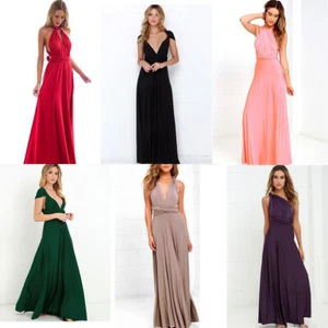Sexy Damen Multiway Halstuch Cabrio Boho Club Maxikleid Brautjungfernkleider neu - Bild 1 von 107