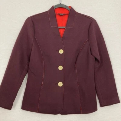 Blazer Worth Púrpura Ciruela Ultra Suave Cómodo Oficina Negocios Talla 2 Foto 1 de 4