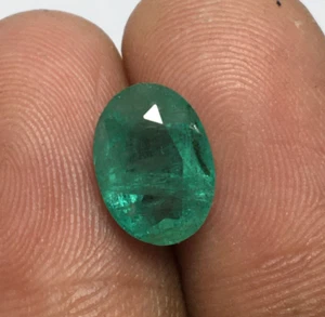 Exquisita piedra preciosa esmeralda colombiana corte ovalado buen color verde 3,05 quilates - Imagen 1 de 4