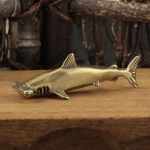 Brass Hammerhead Shark Figurine Statue Animal Figurines Toys Table Decoration - Picture 1 of 5