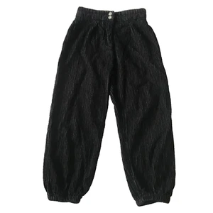 Zara Girls Dark Gray Black Slouchy Corduroy Trousers Pants - Picture 1 of 6