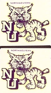 Northwestern University NU Vintage Window Decals Wildcat Mascot (2) - Picture 1 of 5
