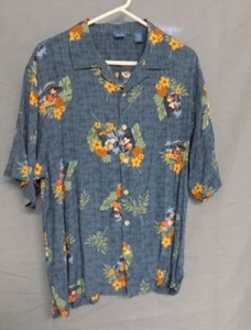 Disney Hawaiihemd Large Rayon Mickey Mouse Donald Duck Aloha Goofy Camp - Bild 1 von 8