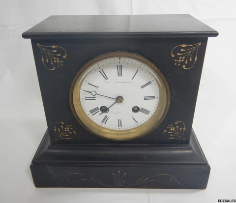 Shepard Le Boutillier & Co Vintage Mantel Clock w/ Hour Strike Chime Cover