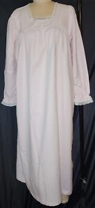 Size Large Pink Long Gown 100% Cotton Flannel USA Made Carole CLOSE OUT
