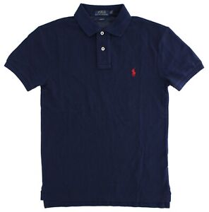 Ralph Lauren POLO Shirt Men's Slim Fit Short Sleeve 100% Cotton Classic Collar