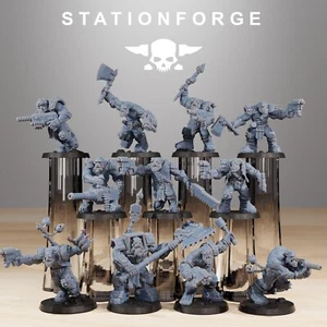 Orkaz Infanterie - Stationforge - 10 Chiffres Orcs - 28mm Tabletop Miniatures - Bild 1 von 8