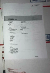 036 Kettensäge komplett bebildertes Teilelistenhandbuch - Bild 1 von 2