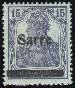 Sarre azul ciruela Mi.Nr. 7 c I MNH COMPROBADO BPP valor mi. 50 € (B131) - Imagen 1 de 2