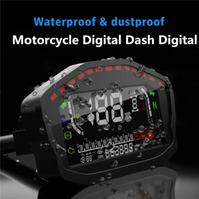 Motorcycle LCD Speedomer Digital Odometer Tachometer Odometer Gauge With Sensor - Image 1 of 4