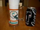 NFL FOOTBALL - MIAMI DOLPHINS, Clear Glass Beer Mug, Official Licensed, Vintage