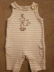 Miniclub Newborn Beige Striped Dunagree Outfit*BNWOT*boots*white*baby*cute*unise - Picture 1 of 2