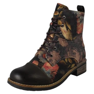 Ladies Rieker Tex Zip & Lace Fastening Cuban Heel Ankle Boots 94611 - Picture 1 of 18