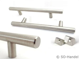Stangengriff 14mm echt Edelstahl 96-780mm, Relinggriff, Möbelgriff, Möbelgriffe - Bild 1 von 5