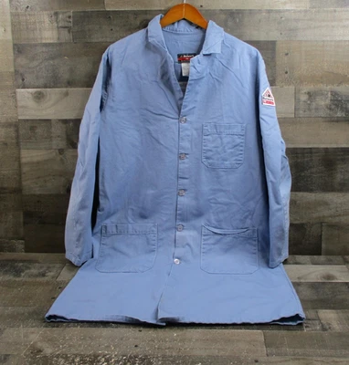 Bulwark EXCEL FR Lab Coat Mens Medium Light Blue Flame Resistant CAT 1 Workwear - Image 1 of 4