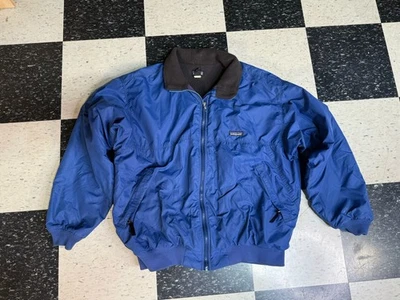 VTG Patagonia Shelled Synchilla Bomber Jacket Blue Fleece Mens XL Made in USA - Image 1 of 4